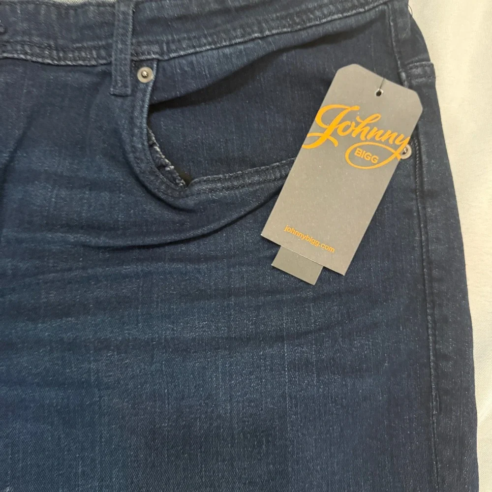 NWT Johnny Bigg Mens Ronnie Tapered Fit Jeans Dark‎ Wash Stretch Denim Size 42